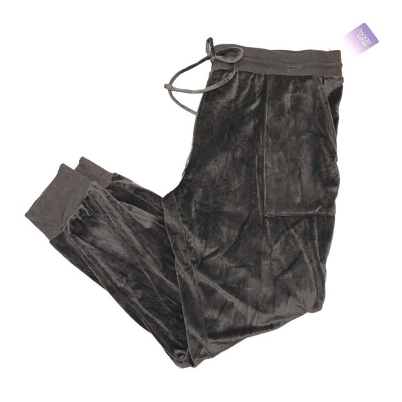 S Velour Fleece Lounge Set Top & Joggers Gray SMALL EUC - Picture 2 of 5